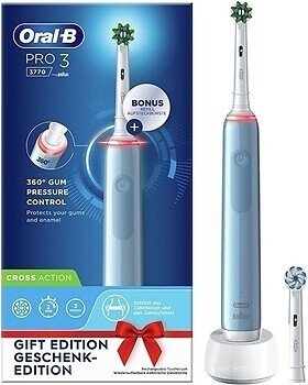 Електрична зубна щітка Braun  Cross Action Oral-B Pro 3 3770 Cross Action +3 насадки