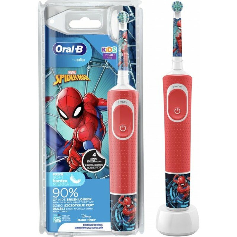 Електрична зубна щітка дитяча Braun Oral-B Stages Power D100 Spiderman Електрична зубна щітка дитяча Braun Oral-B Stages Power D100 Spiderman