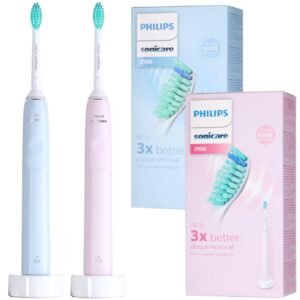 Набір ультразвукових зубних щіток Philips PRO Sonicare 2100 Daily Clean Pink/Blue