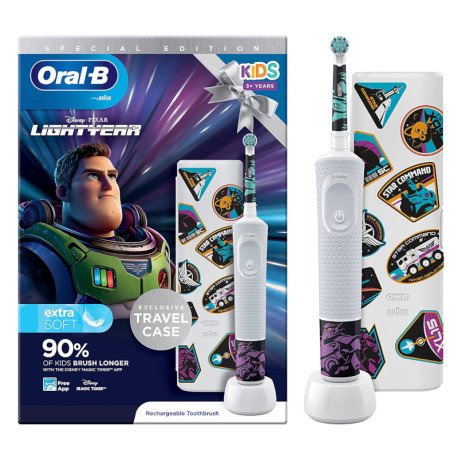 Електрична зубна щітка дитяча Braun Oral-B Stages Power D100 LIGHTYEAR /Лайтер + дорожній футляр