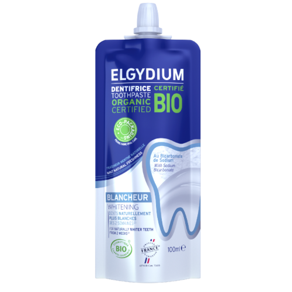 Зубна паста ELGYDIUM BIO Whitening відбілююча з бікарбонатом натрію Зубна паста ELGYDIUM BIO Whitening відбілююча з бікарбонатом натрію