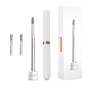 Відбілююча звукова зубна щітка MEDICA+ LUX 10Х Portable Grey Рожеве золото