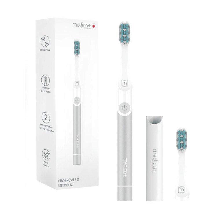Звукова зубна щітка MEDICA+ ProBrush 7.0 Compact Black Срібний