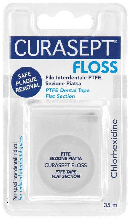 Зубна нитка Curasept Floss з матеріалу PTFE з хлоргексидином