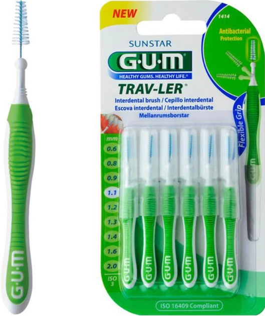 Міжзубні щітки GUM Trav-Ler ISO3 1.1 мм 6шт для ефективної гігієни порожнини рота