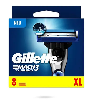 Змінні картриджі для гоління Gillette Mach 3 Turbo 8 шт NEW