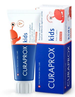 Дитяча зубна паста Curaprox Kids без фтору (від 0+ років), смак полуниці, 60 мл