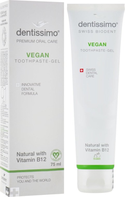 Зубна паста-гель Dentissimo ВЕГАН з вітаміном В12 VEGAN