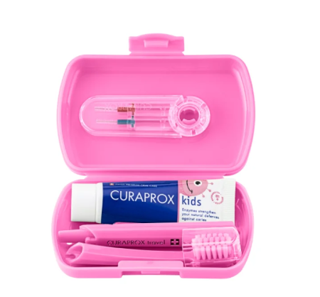 Дитячий дорожній набір CURAPROX Kids Travel Set рожевий