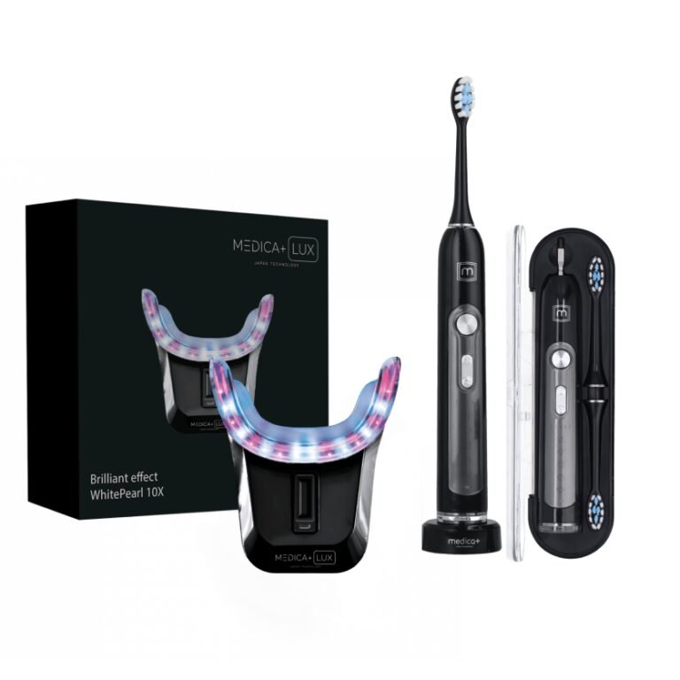 Набір Ультразвукова зубна щітка Medica+ PROBRUSH 9.0 black + Відбілювальна капа для зубів Medica+ WhitePearl 10X Black