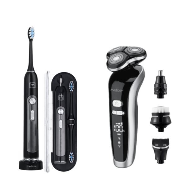 Набір Електробритва 4в1 Medica+ Shaver 4v1 + Ультразвукова зубна щітка Medica+ PROBRUSH 9.0 black