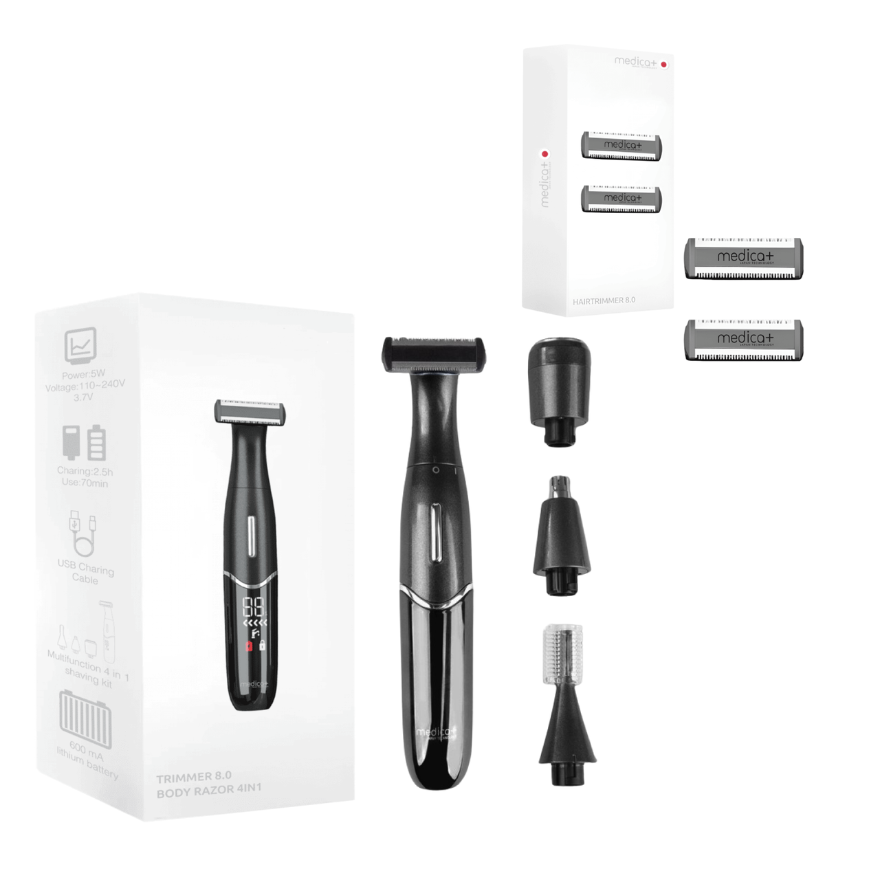 Триммер Електростанок 4в1 MEDICA+ Trimmer 8.0 + Насадки (2 шт) Триммер Електростанок 4в1 MEDICA+ Trimmer 8.0 + Насадки (2 шт)