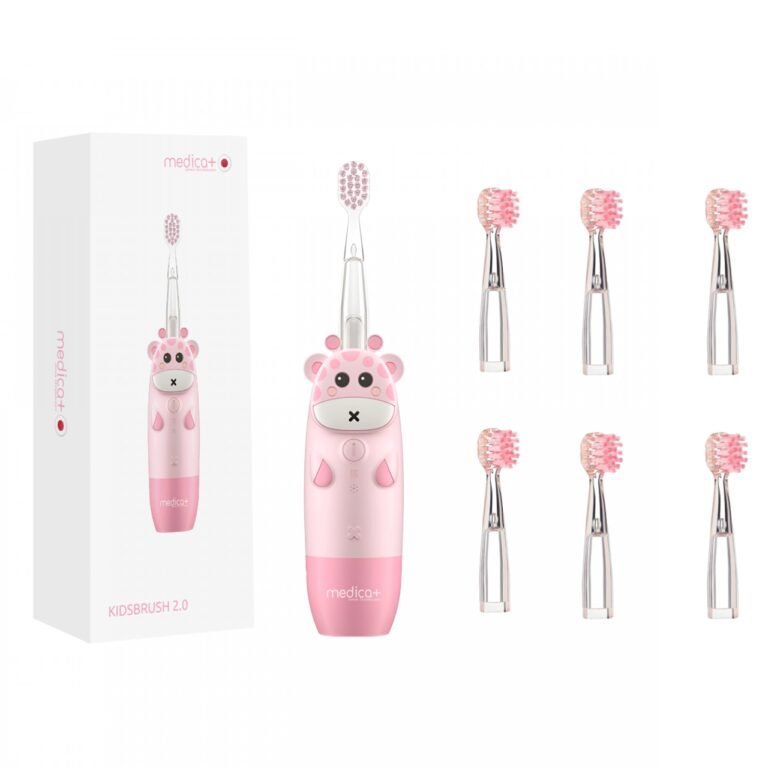 Детская зубная щетка MEDICA+ KidsBrush 2.0 Pink + Насадки (6 шт)
