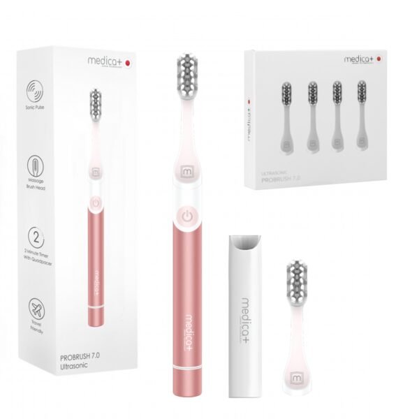 Звукова зубна щітка MEDICA+ ProBrush 7.0 Compact Pink + Насадки (4 шт) (Japan)