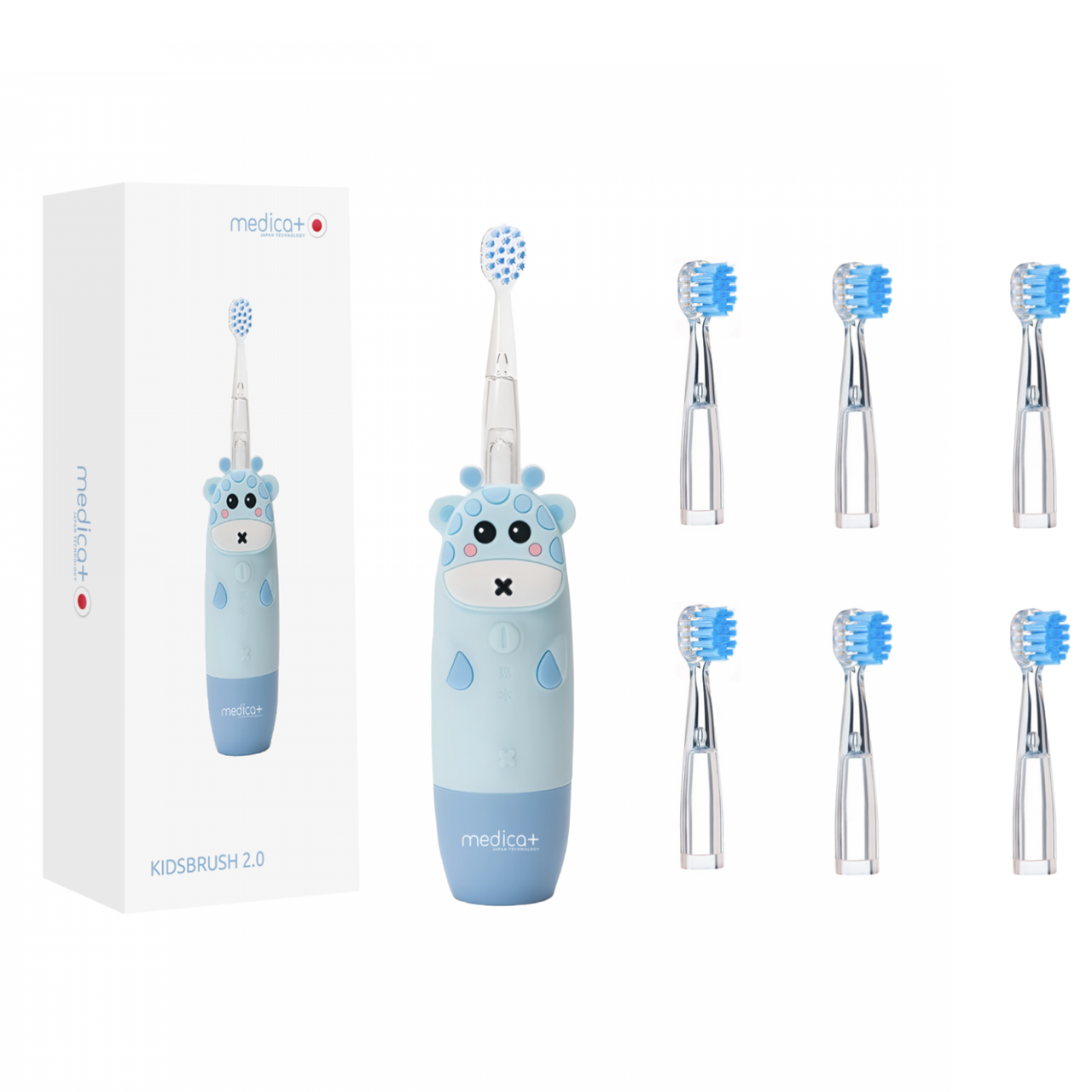 Детская зубная щетка MEDICA+ KidsBrush 2.0 Blue + Насадки (6 шт) Детская зубная щетка MEDICA+ KidsBrush 2.0 Blue + Насадки (6 шт)