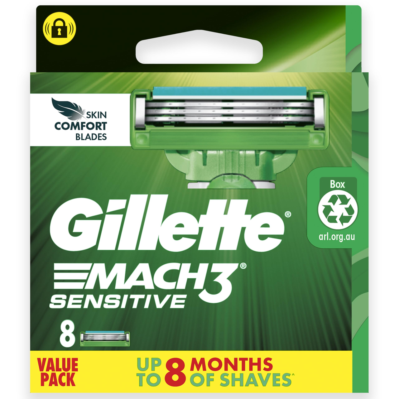Сменные картриджи для бритья Gillette Mach3 Sensitive 8 шт Сменные картриджи для бритья Gillette Mach3 Sensitive 8 шт