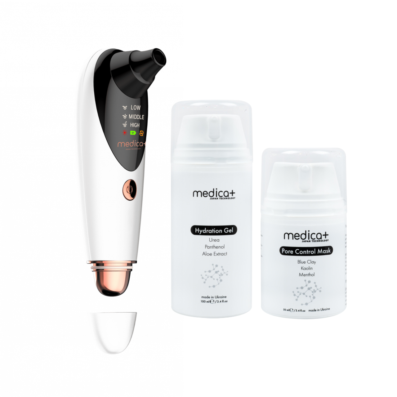 Набір Вакуумний очищувач шкіри та пор SKINCLEANER 9.0 WT + Гідратуючий гель Hydration Gel + Порозвужувальна маска для обличчя Pore Набір Вакуумний очищувач шкіри та пор SKINCLEANER 9.0 WT + Гідратуючий гель Hydration Gel + Порозвужувальна маска для обличчя Pore