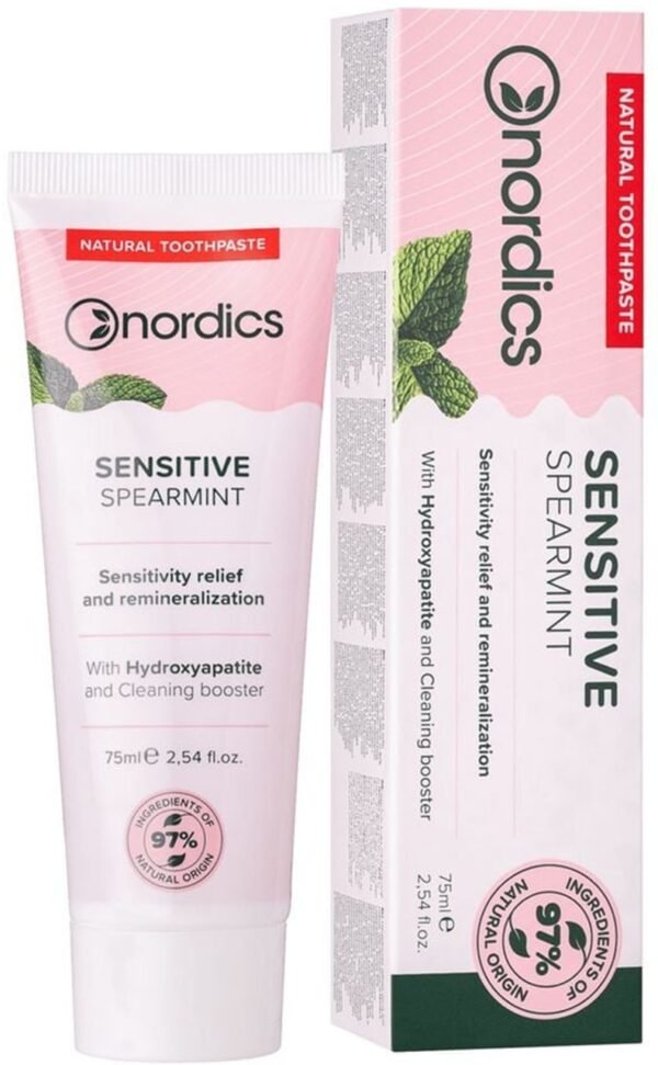 Натуральная реминерализирующая зубная паста Nordics Sensitive с «жидкой эмалью»
