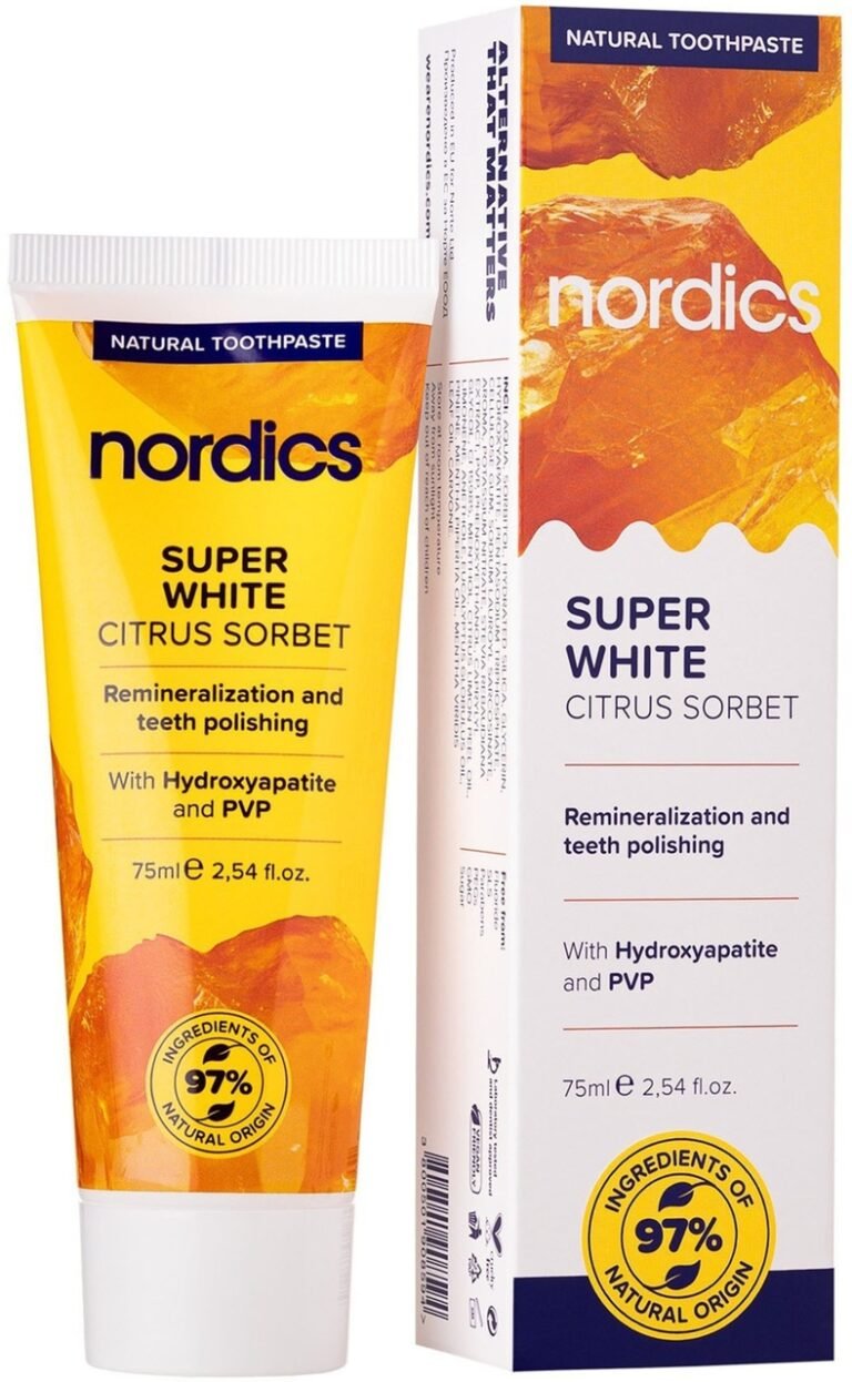 Зубная паста Nordics Cosmos Organic Super White Натуральное отбеливание с лимоном и мятой