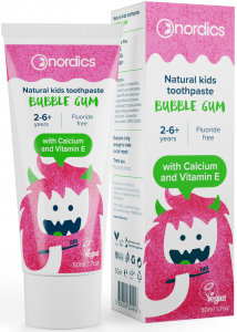 Детская зубная паста Nordics Kids Bubble Gum против кариеса